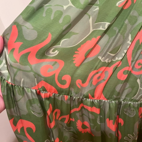 Cleobella Green & Coral Floral Tiered Maxi Dress - Picture 6 of 7